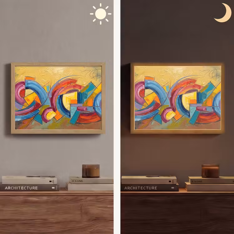 Lightbox - Wandlamp - Abstract - Cirkels - Schilderij - Kleurrijk - Dynamisch — 6