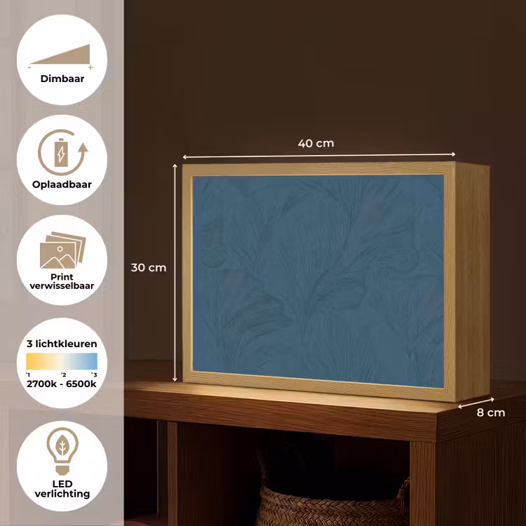 Lightbox - Wandlamp - Abstract - Patroon - Donkerblauw - Elegant — 10