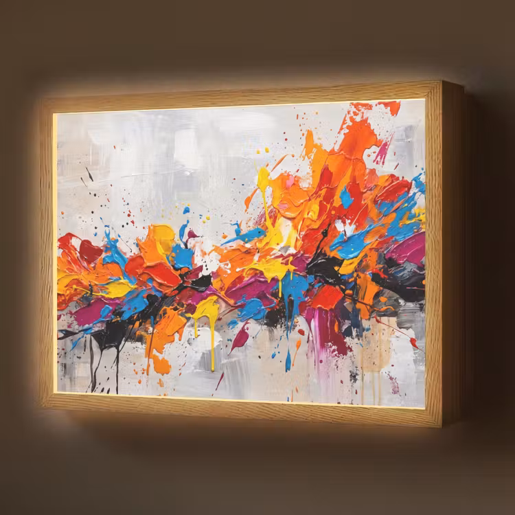 Lightbox - Wandlamp - Abstract - Schilderij - Kleurrijk - Dynamisch — 1