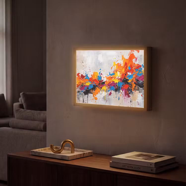 Lightbox - Wandlamp - Abstract - Schilderij - Kleurrijk - Dynamisch — 2