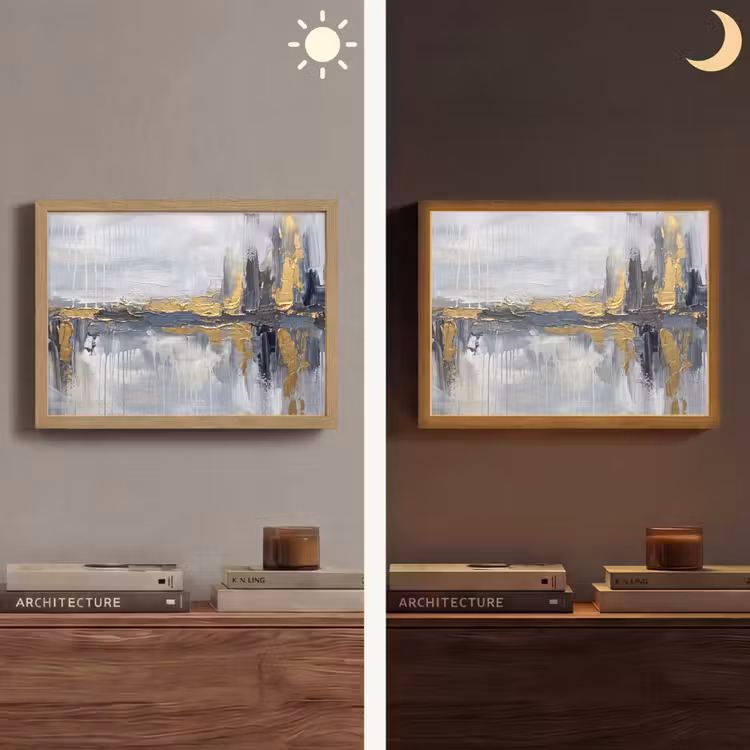 Lightbox - Wandlamp - Abstract - Structuur - Goud - Grijs - Modern — 6