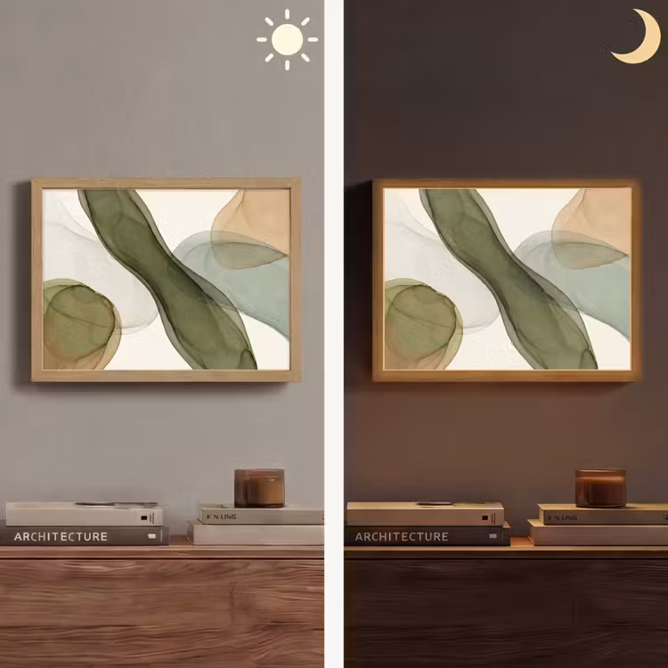 Lightbox - Wandlamp - Abstract - Vormen - Modern - Kunst - Groen - Bruin — 6