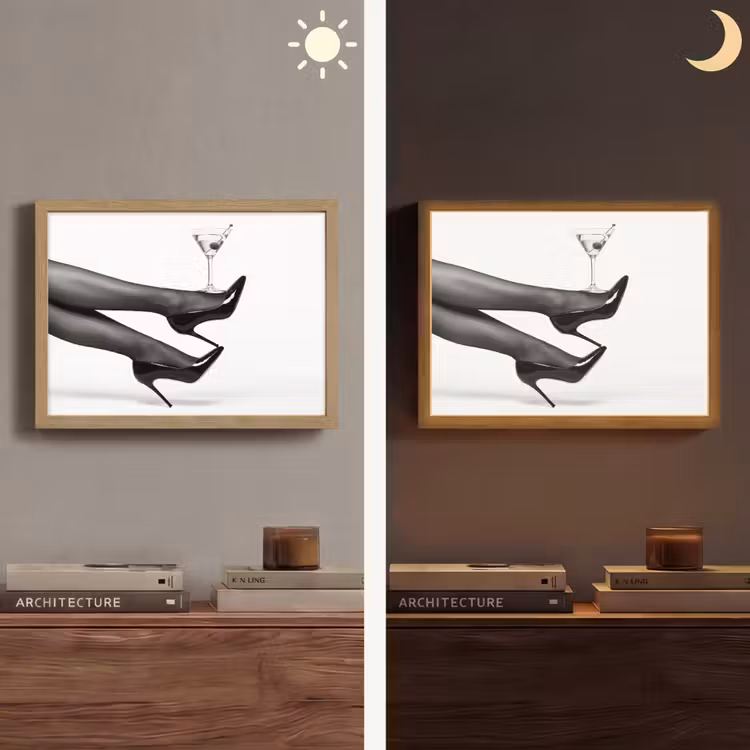 Lightbox - Wandlamp - Benen - Hakken - Glas - Zwart - Wit - Speels — 6