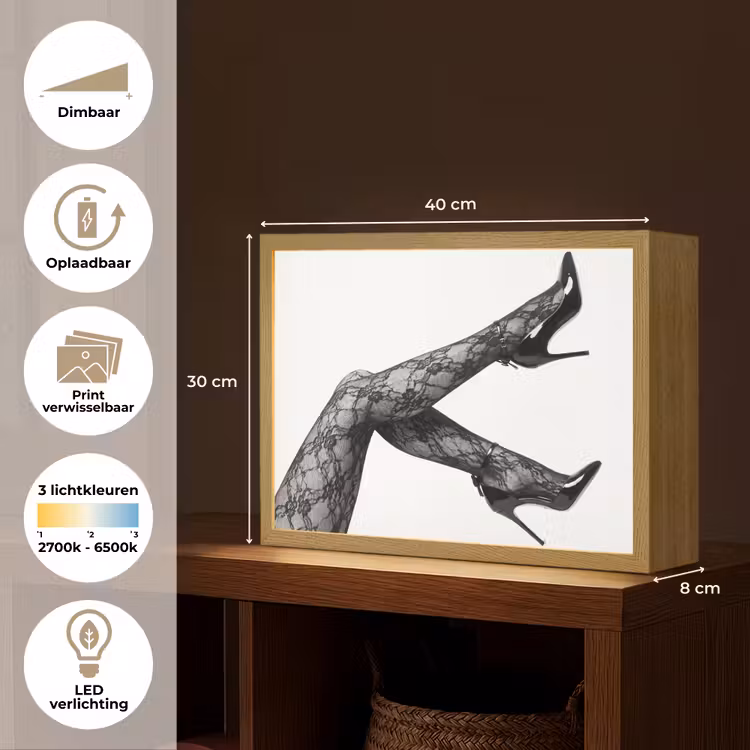 Lightbox - Wandlamp - Benen - Kant - Hakken - Zwart - Wit - Uitdagend — 10
