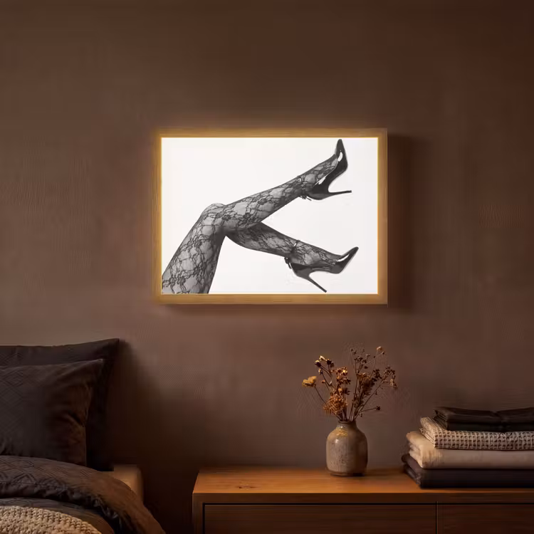 Lightbox - Wandlamp - Benen - Kant - Hakken - Zwart - Wit - Uitdagend — 3
