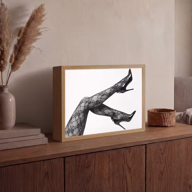 Lightbox - Wandlamp - Benen - Kant - Hakken - Zwart - Wit - Uitdagend — 4