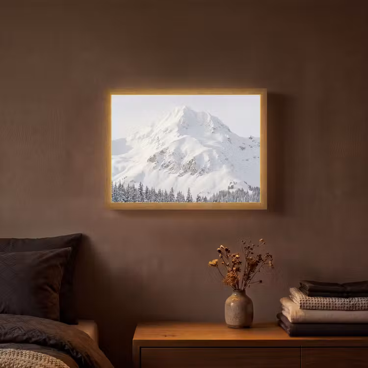 Lightbox - Wandlamp - Berg - Sneeuw - Winter - Natuur - Wit — 3