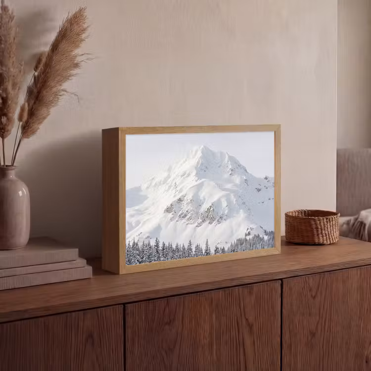 Lightbox - Wandlamp - Berg - Sneeuw - Winter - Natuur - Wit — 4
