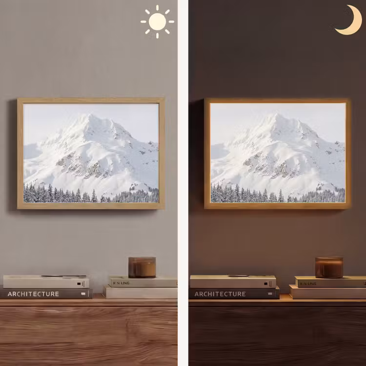 Lightbox - Wandlamp - Berg - Sneeuw - Winter - Natuur - Wit — 6