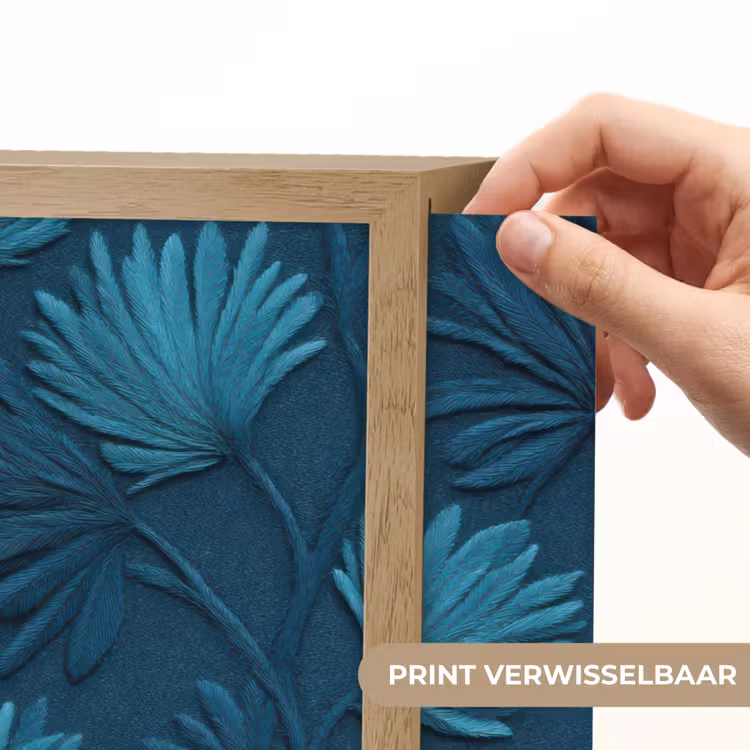 Lightbox - Wandlamp - Bladeren - Reliëf - Patroon - Oceaanblauw - Modern — 5