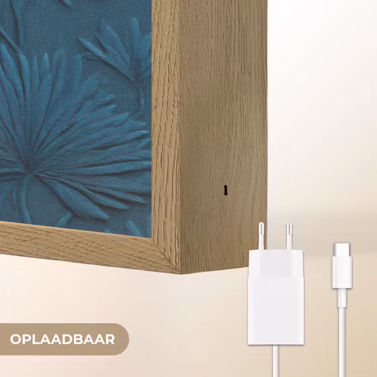 Lightbox - Wandlamp - Bladeren - Reliëf - Patroon - Oceaanblauw - Modern — 7