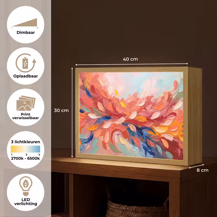 Lightbox - Wandlamp - Bloemen - Abstract - Kunst - Modern — 10