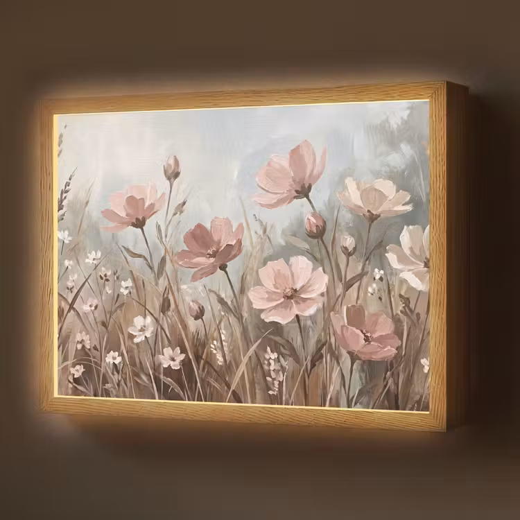 Lightbox - Wandlamp - Bloemen - Botanisch - Schilderij - Pastel - Rustiek — 1