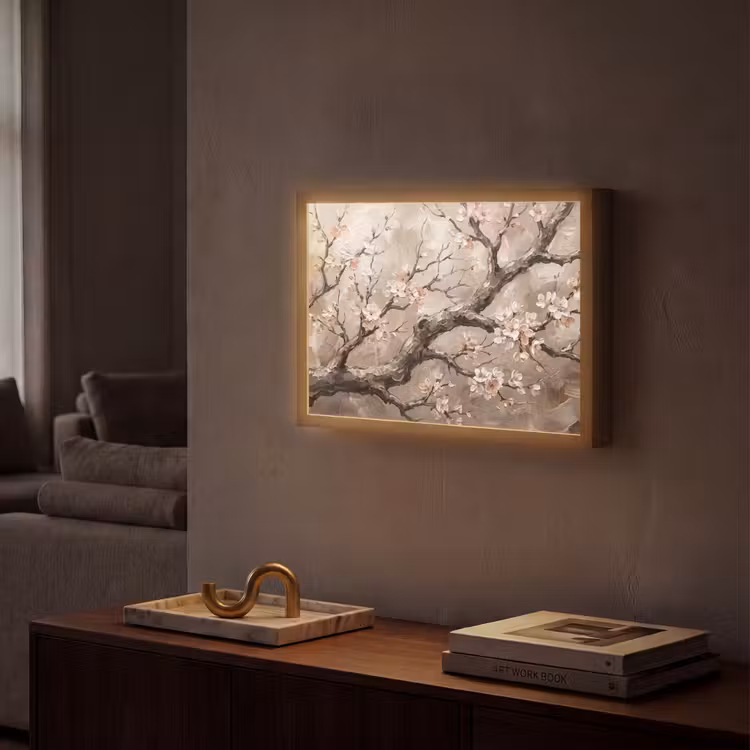Lightbox - Wandlamp - Bloesem - Takken - Schilderij - Beige - Serene — 2
