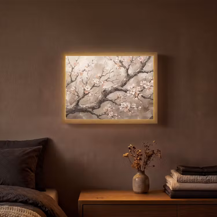 Lightbox - Wandlamp - Bloesem - Takken - Schilderij - Beige - Serene — 3