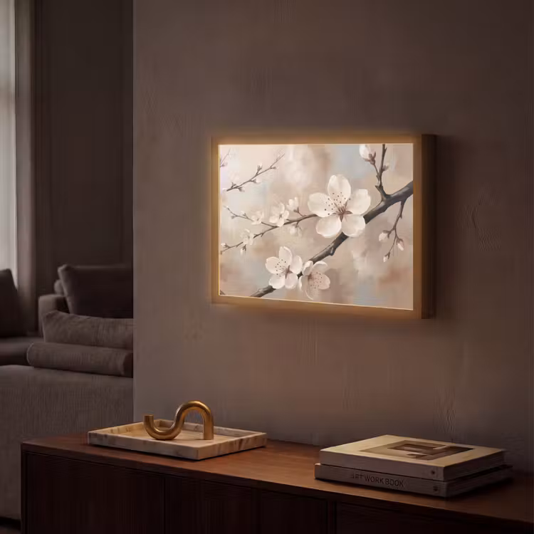 Lightbox - Wandlamp - Bloesem - Takken - Schilderij - Beige - Serene — 2