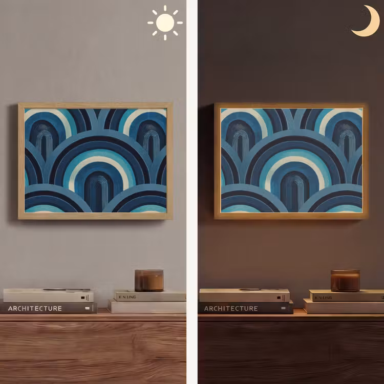 Lightbox - Wandlamp - Bogen - Geometrisch - Patroon - Blauw - Retro — 6