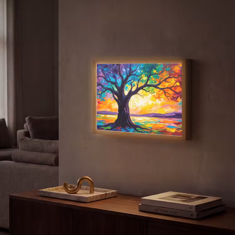 Lightbox - Wandlamp - Boom - Landschap - Natuur - Abstract - Kleurrijk — 2