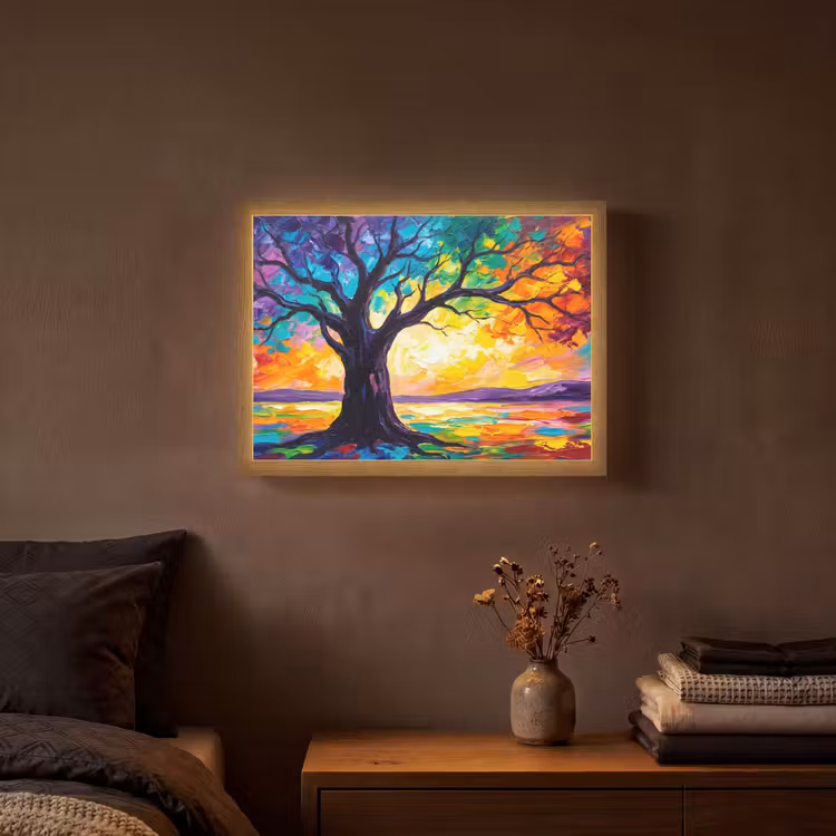Lightbox - Wandlamp - Boom - Landschap - Natuur - Abstract - Kleurrijk — 3