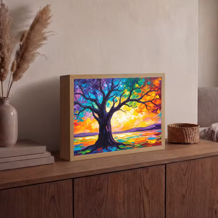 Lightbox - Wandlamp - Boom - Landschap - Natuur - Abstract - Kleurrijk — 4