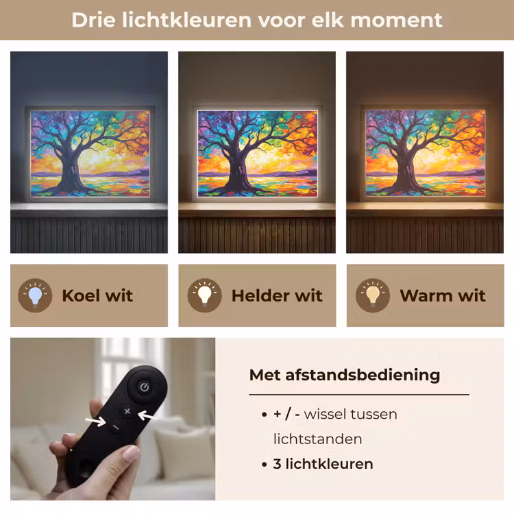 Lightbox - Wandlamp - Boom - Landschap - Natuur - Abstract - Kleurrijk — 8