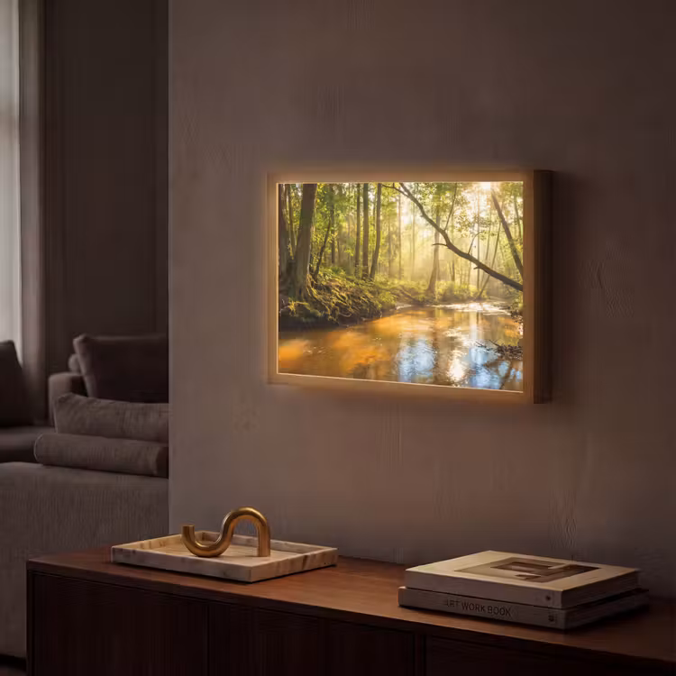 Lightbox - Wandlamp - Bos - Beek - Zonlicht - Natuur - Groen — 2