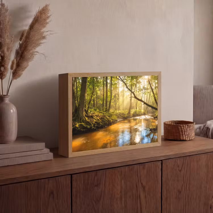 Lightbox - Wandlamp - Bos - Beek - Zonlicht - Natuur - Groen — 4