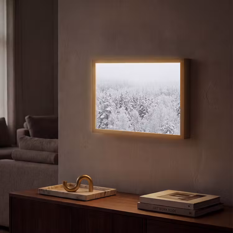 Lightbox - Wandlamp - Bos - Sneeuw - Winter - Natuur - Wit — 2