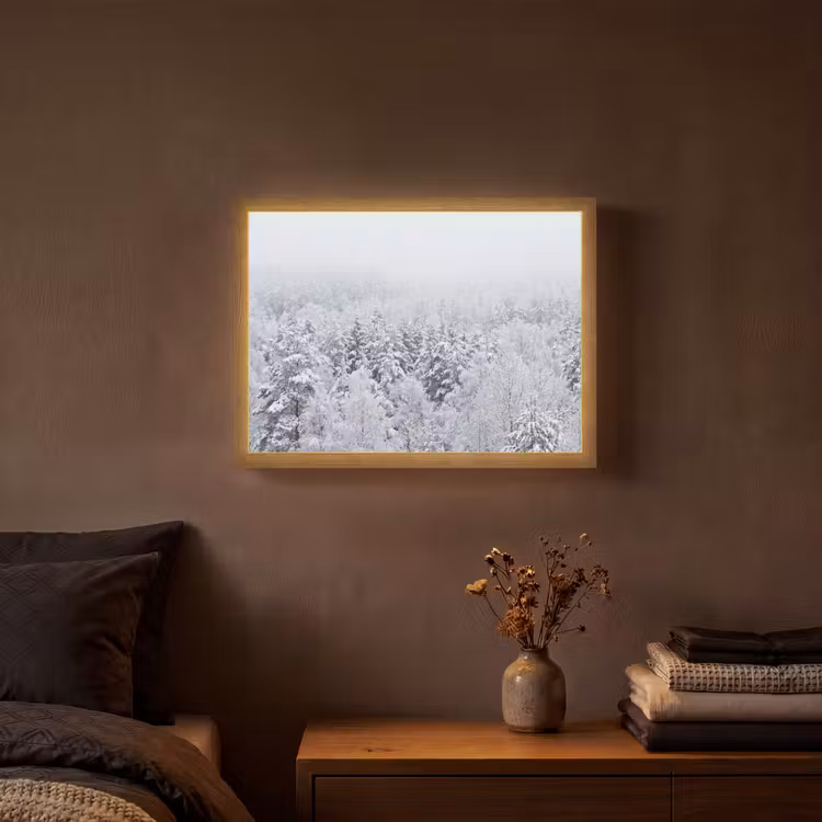 Lightbox - Wandlamp - Bos - Sneeuw - Winter - Natuur - Wit — 3