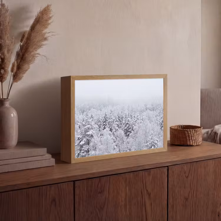 Lightbox - Wandlamp - Bos - Sneeuw - Winter - Natuur - Wit — 4