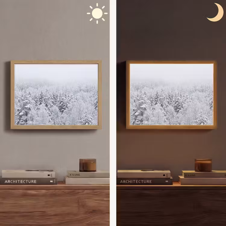 Lightbox - Wandlamp - Bos - Sneeuw - Winter - Natuur - Wit — 6