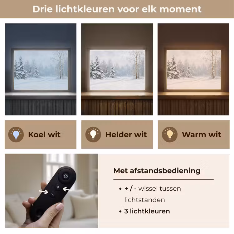 Lightbox - Wandlamp - Bospad - Dennen - Sneeuw - Winter - Rustgevend — 8
