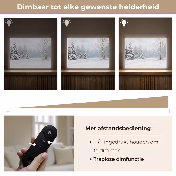 Lightbox - Wandlamp - Bospad - Dennen - Sneeuw - Winter - Rustgevend — 9