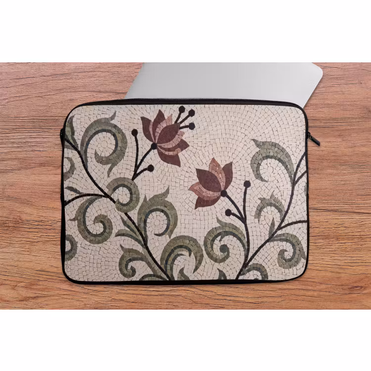 Laptophoes - Bloemen - Mozaïek - Patroon - Abstract - Groen — 2