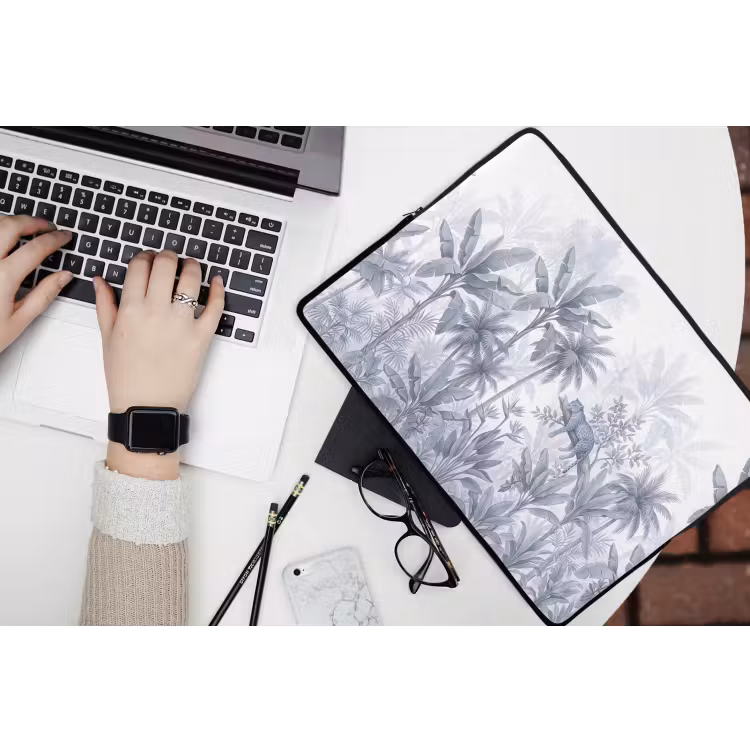 Laptophoes - Kat - Tropisch bos - Modern - Grijs — 3