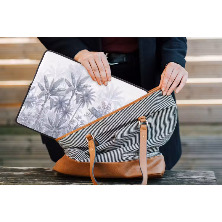 Laptophoes - Kat - Tropisch bos - Modern - Grijs — 4