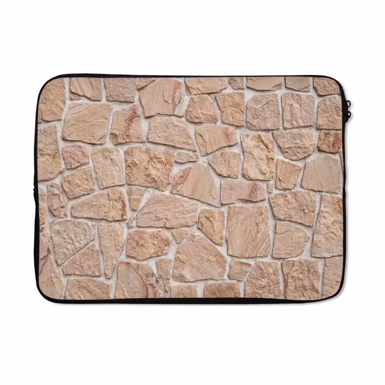 Laptophoes - Muur - Steen - Patroon - Rustiek - Beige — 5