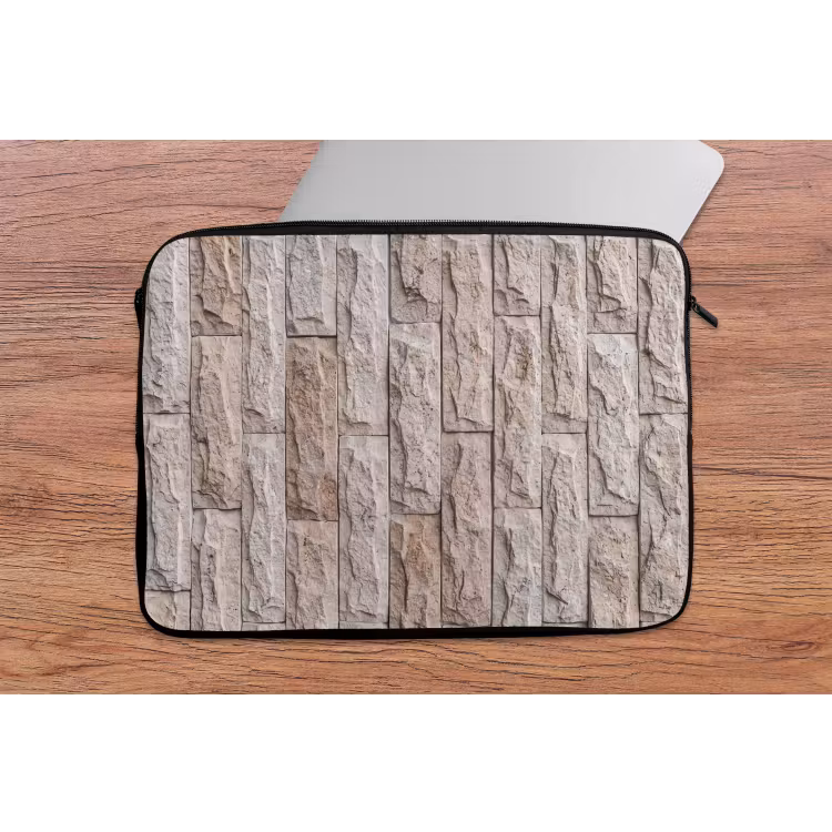 Laptophoes - Muur - Steen - Ruw - Beige - Textuur — 2