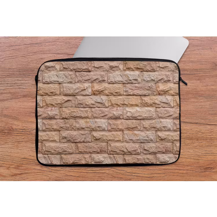 Laptophoes - Muur - Steen - Ruw - Textuur - Beige — 2