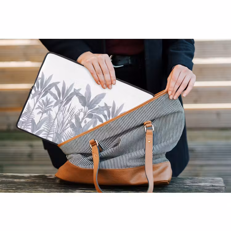 Laptophoes - Planten - Bladeren - Natuur - Grijs — 4