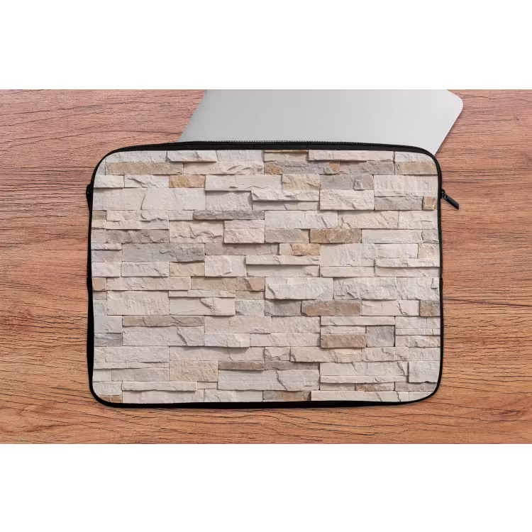 Laptophoes - Steen - Muur - Textuur - Rustiek - Beige — 2