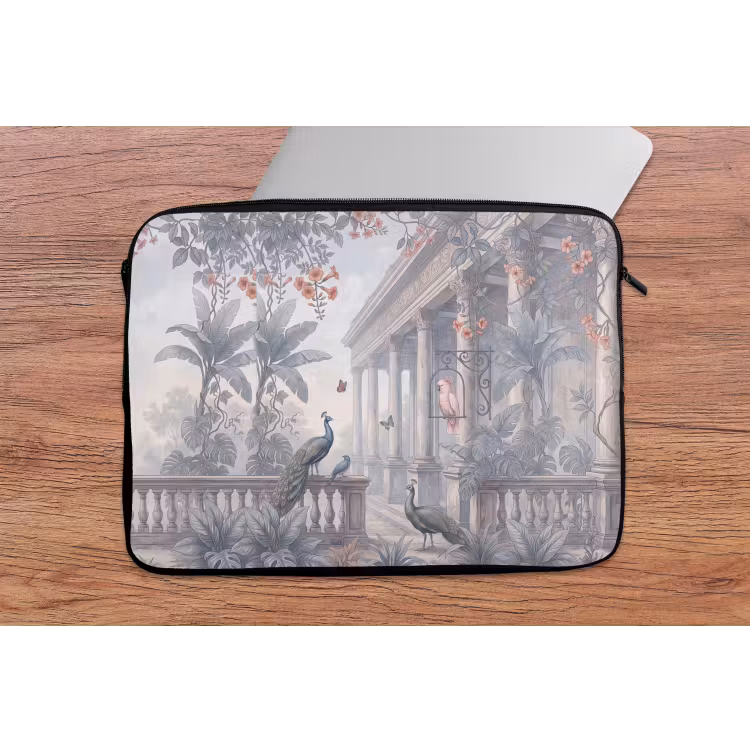 Laptophoes - Vogel - Pauw - Architectuur - Klassiek - Groen — 2