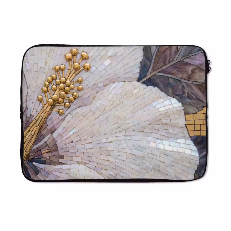 Laptophoes - Bloemen - Mozaïek - Kunst - Modern - Goud — 5