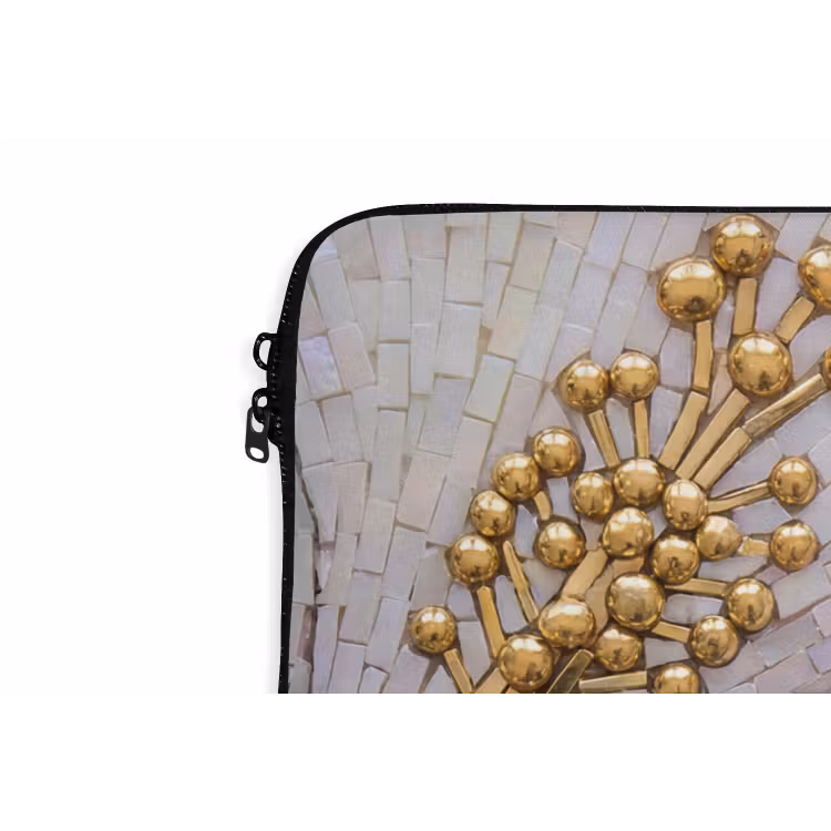 Laptophoes - Bloemen - Mozaïek - Kunst - Modern - Goud — 6
