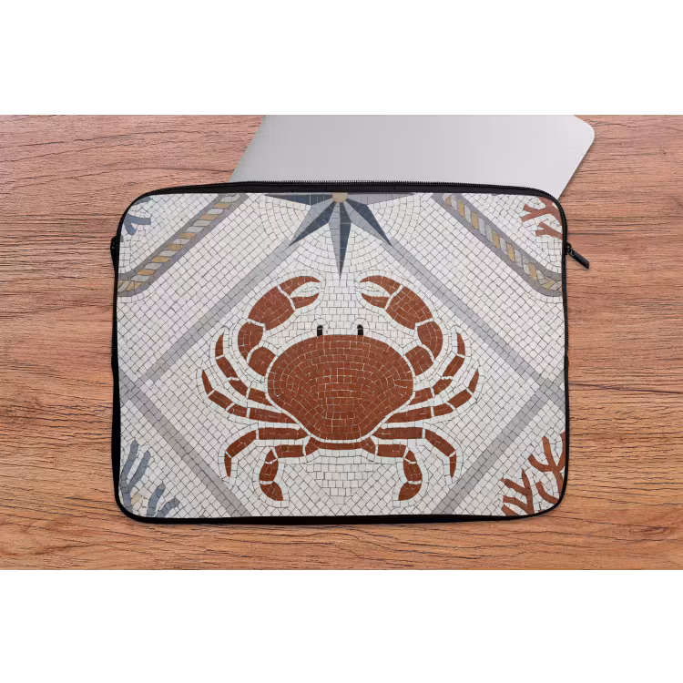 Laptophoes - Dier - Mozaïek - Zee - Klassiek - Bruin — 2