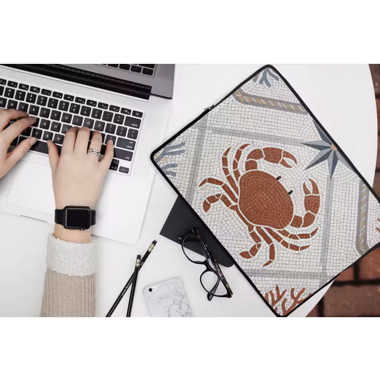 Laptophoes - Dier - Mozaïek - Zee - Klassiek - Bruin — 3