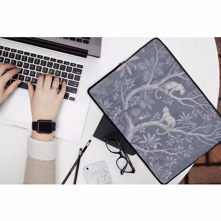 Laptophoes - Dieren - Jungle - Illustratie - Bomen - Blauw — 3