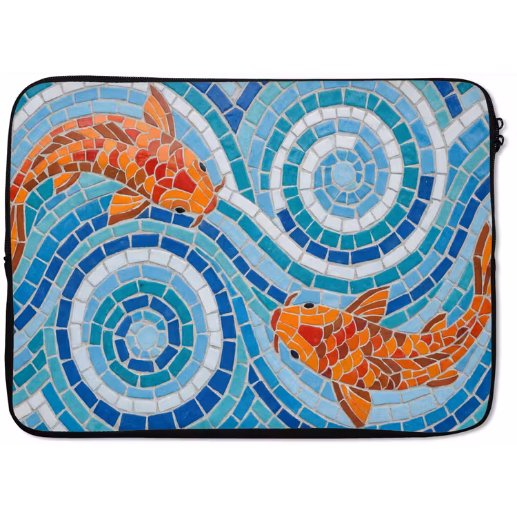 Laptophoes - Vis - Mozaïek - Water - Decoratief - Blauw — 1