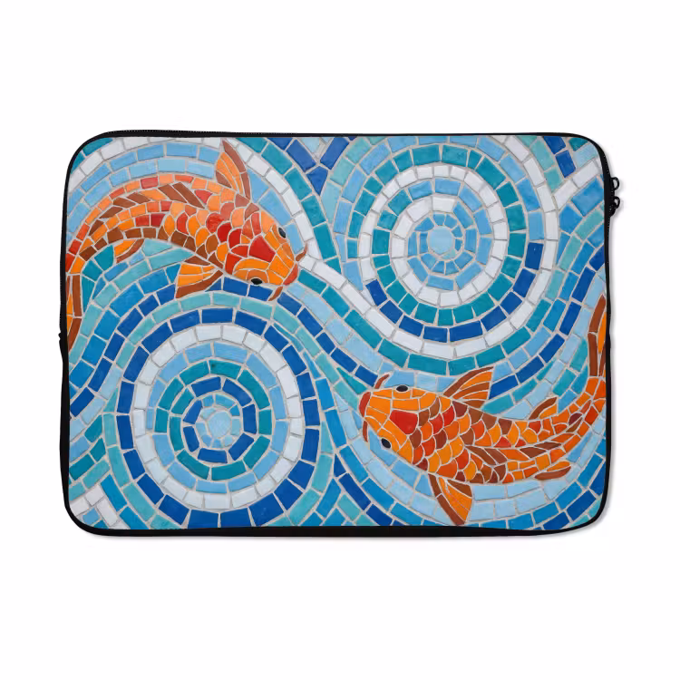 Laptophoes - Vis - Mozaïek - Water - Decoratief - Blauw — 5