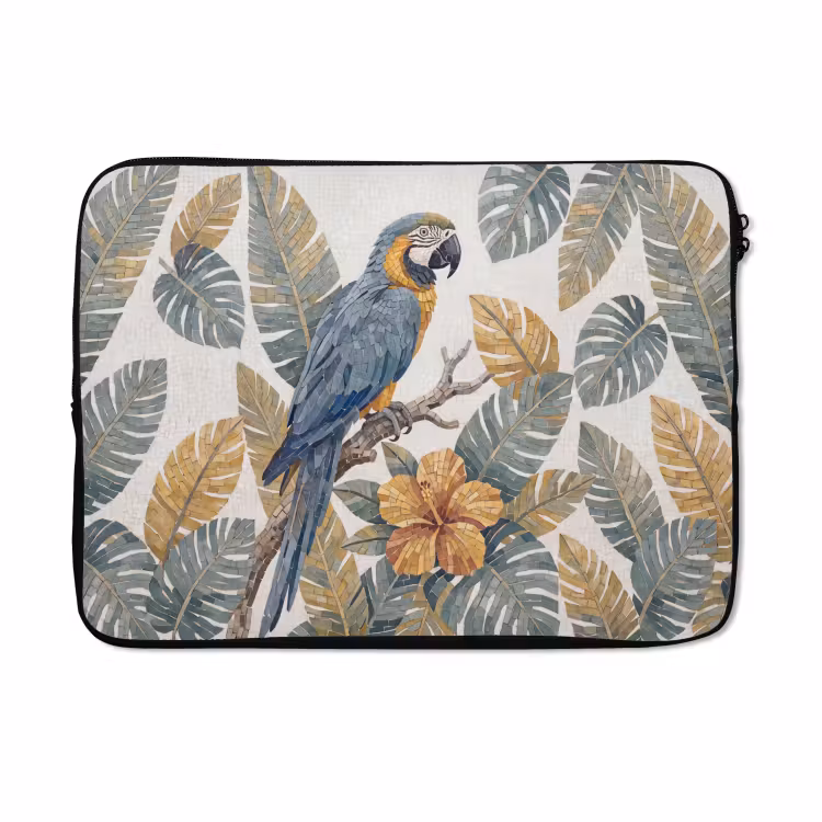 Laptophoes - Vogel - Tak - Natuur - Mozaïek - Blauw — 5